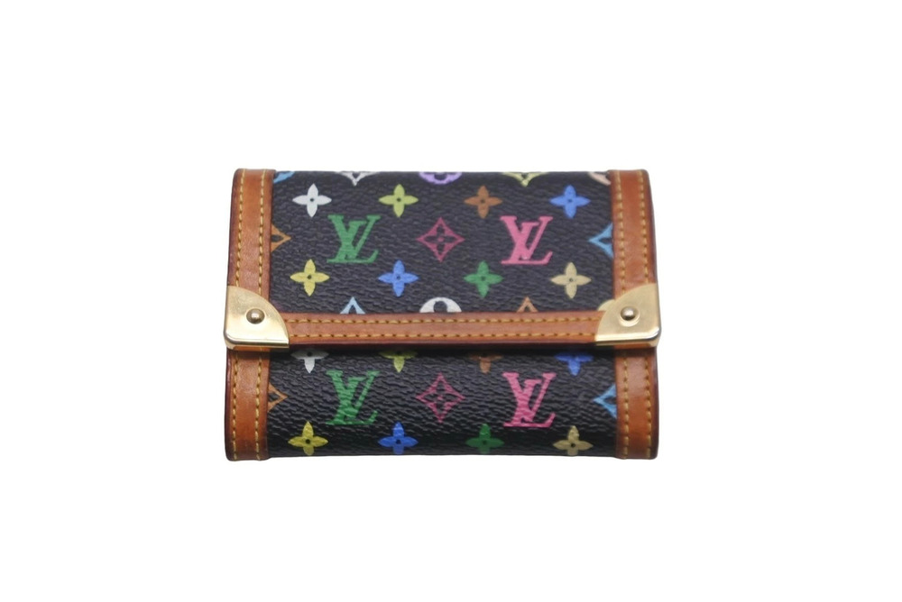 LOUIS VUITTON coin case Wallet Portemonnaie Plat Monogram Multicolor